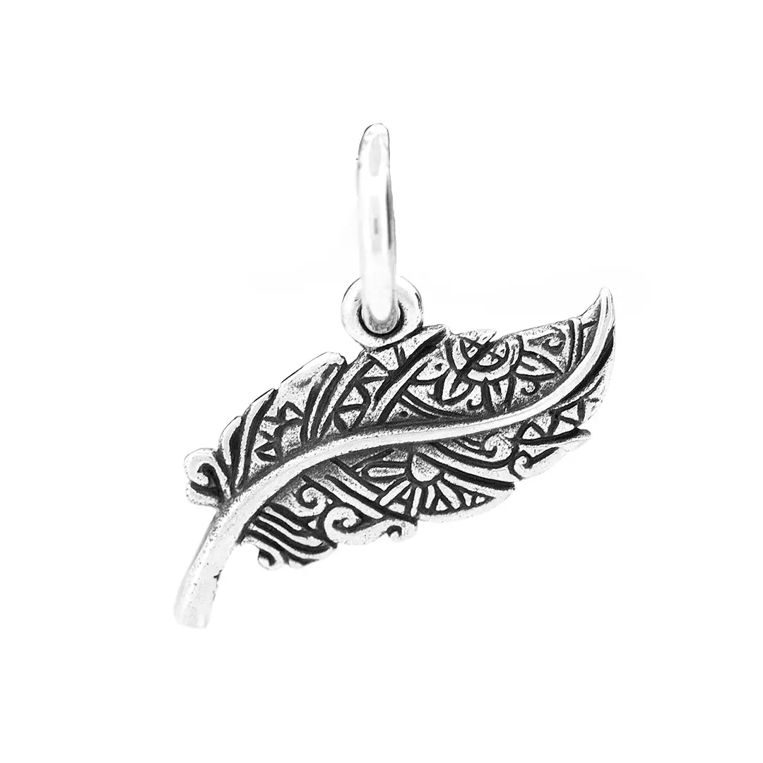 Summer Feather Dangle Charm Bead