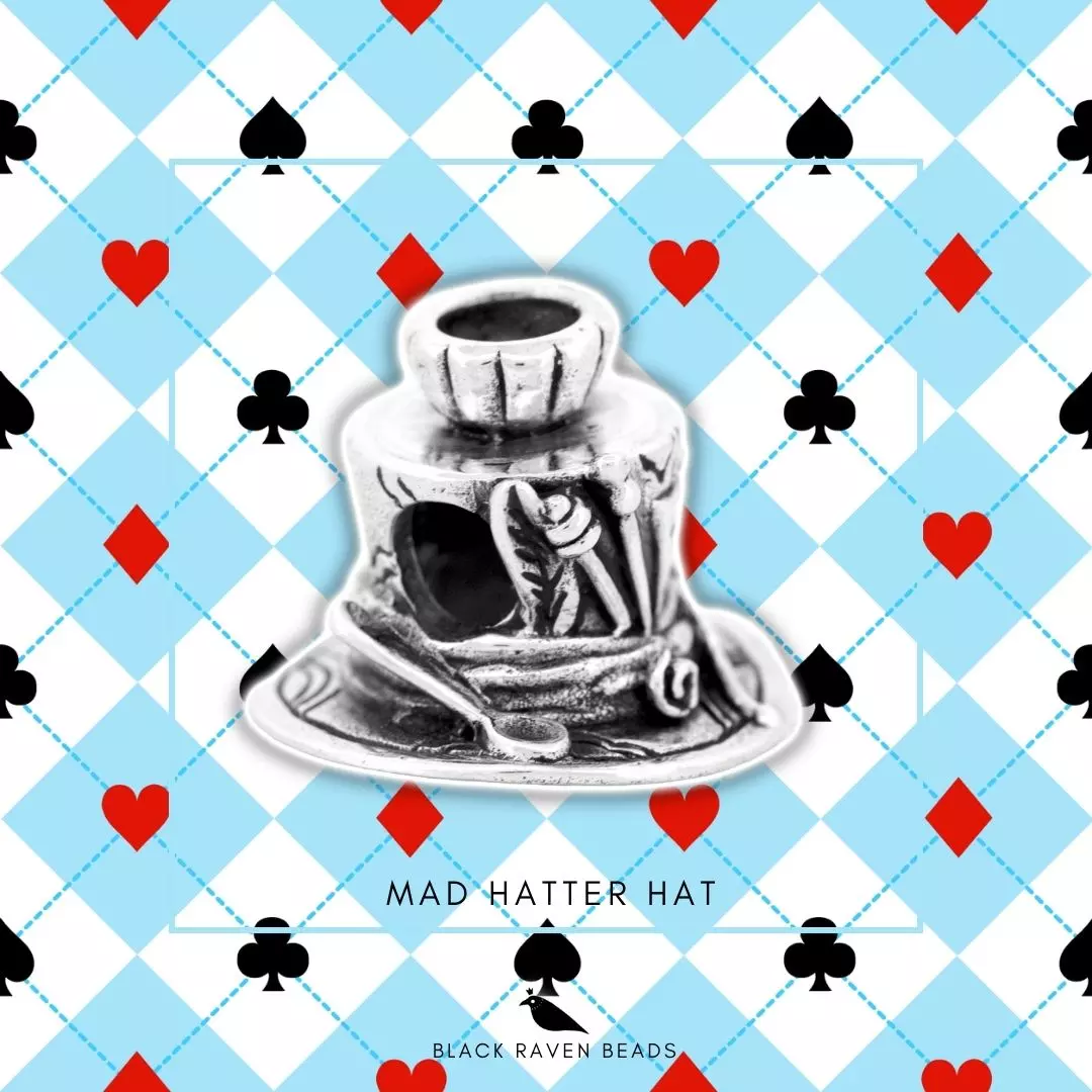 Mad Hatter Hat Charm Bead