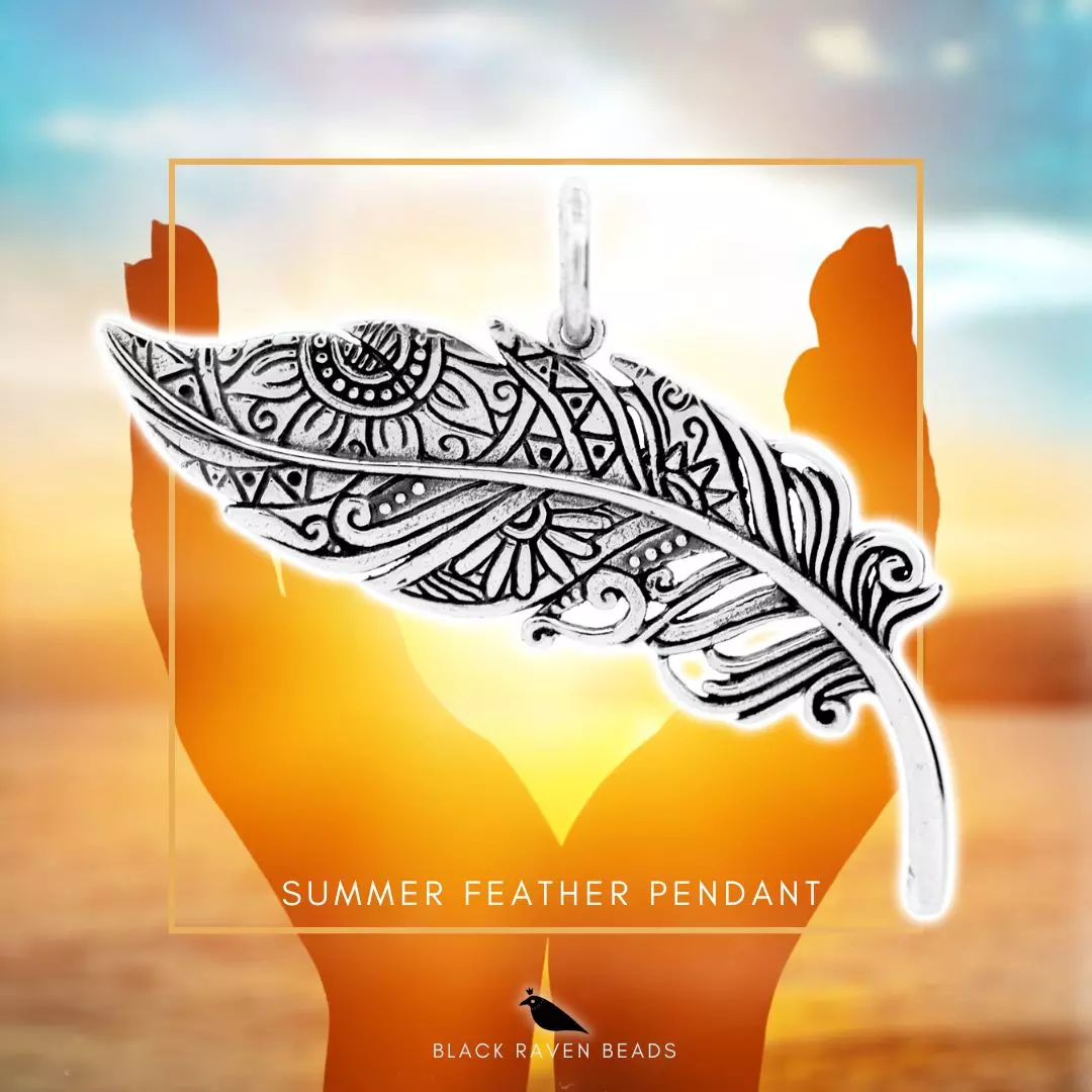 Summer Feather Pendant Charm Bead