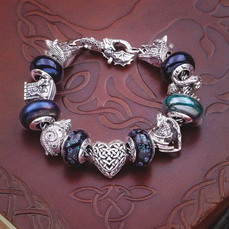 Charm beads bracelet Viking and dragons