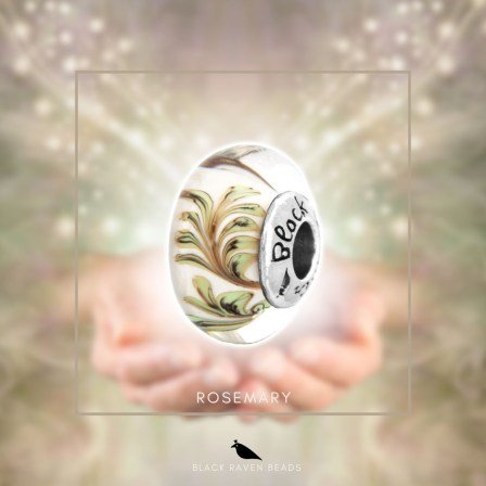 Sage glass charm bead